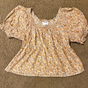 Old Navy Women's Floral Blouse - Orange and White